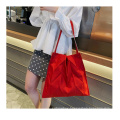 Stock wholesale newest single shoulder canvas bag Ruffled Clutch woman handbag